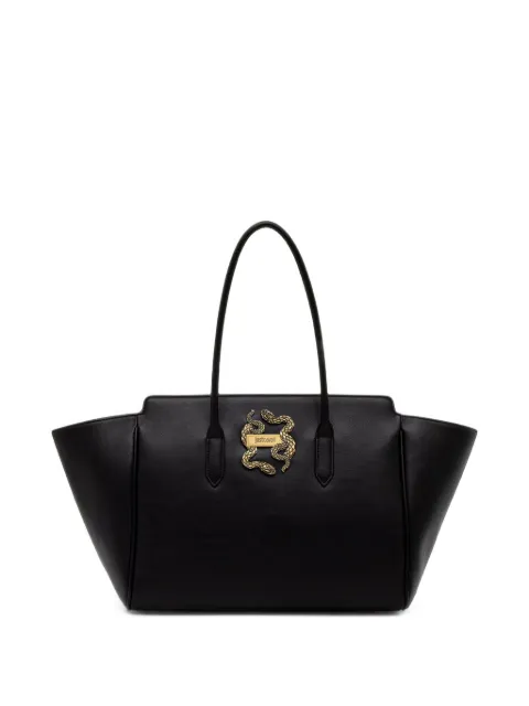 Just Cavalli snake-plaque tote bag Black 81RA4BA2ZSA89