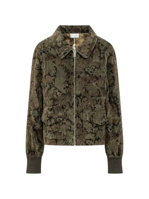 Pierre-Louis Mascia Gridox floral-print corduroy jacket Brown 150150GB12931