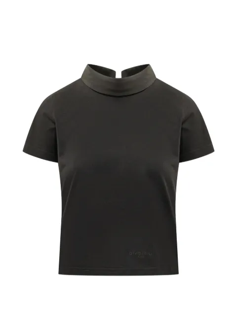 Givenchy high-collar back-button T-shirt Black BW70GE30ZP