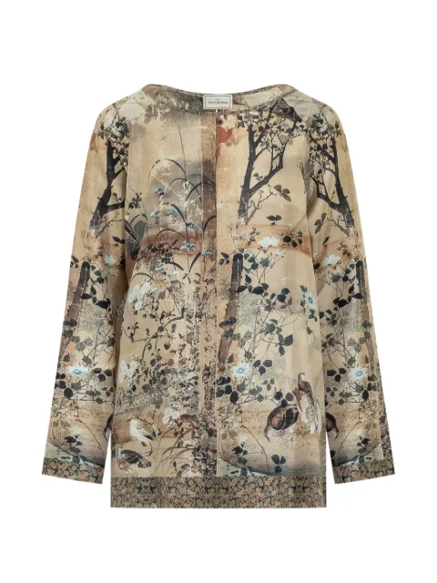 Pierre-Louis Mascia Aloe landscape-print blouse Neutrals ALOESCML
