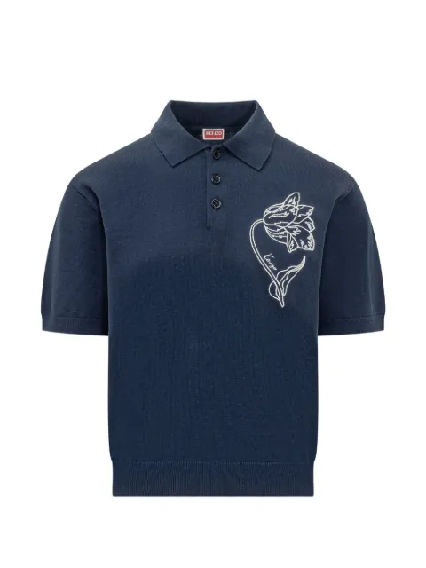 Kenzo Tulip short-sleeve polo shirt Blue FG65PO8043EA