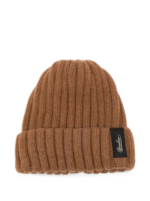 Borsalino Hill ribbed-knit beanie hat Brown 13353EWSM193