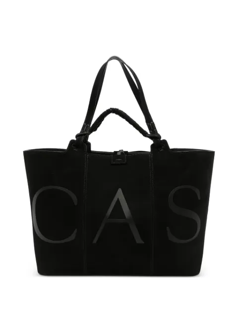 Casadei Galleria logo-print leather tote bag Black 3W503C0000GALNA