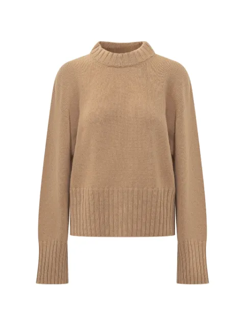 Laneus ribbed-trim boxy-fit sweater Brown F6LAWOKN123