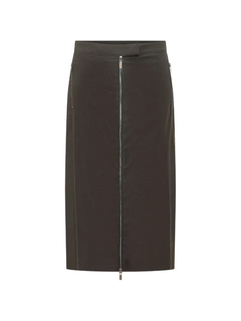LE SULLY STUDIO front-zip pencil midi skirt Grey 3367