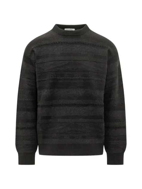 Laneus crew-neck striped sweater Black F6LAMAKN078
