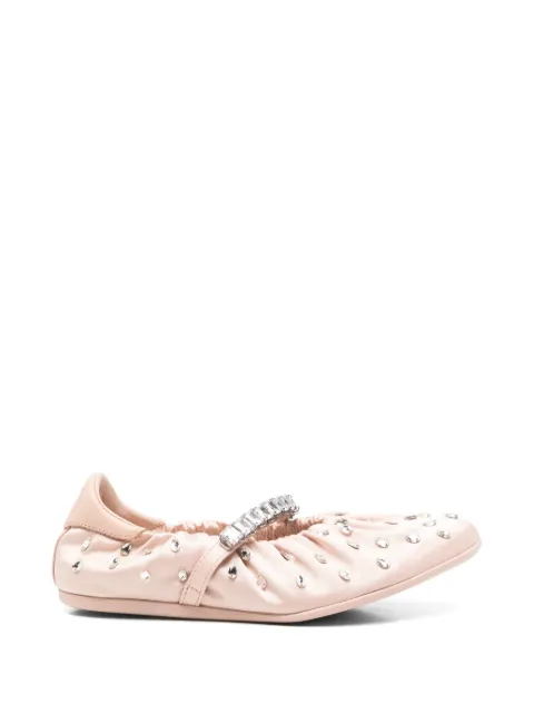 Jimmy Choo Jade crystal-embellished ballet flats Pink JADEBALLERINAQEPMACARONCRYSTAL