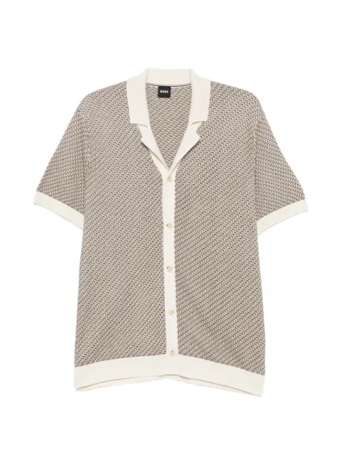 BOSS geometric-pattern cardigan Neutrals 50570555