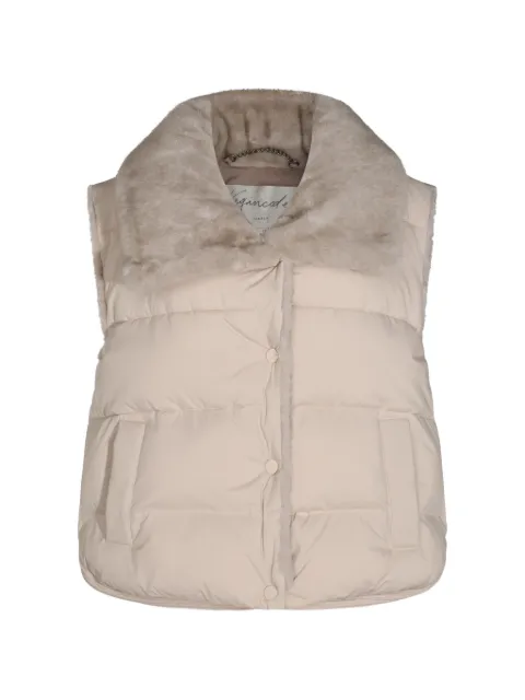 Urbancode faux-fur collar puffer vest Neutrals BJ20392CREAM