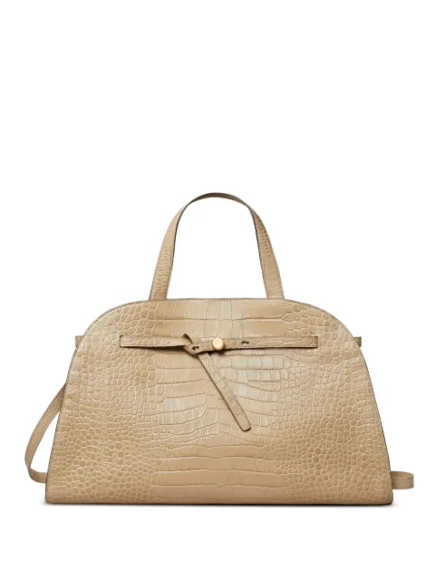 Tory Burch Romy croc-embossed bauletto bag Neutrals 182848