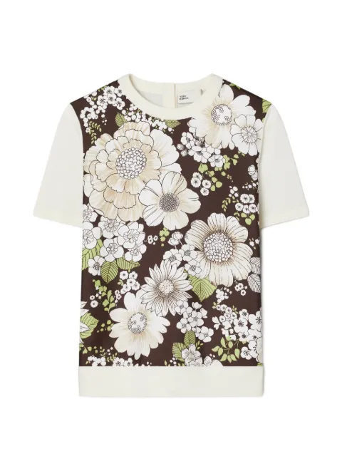 Tory Burch silk-front wool top Neutrals 182768