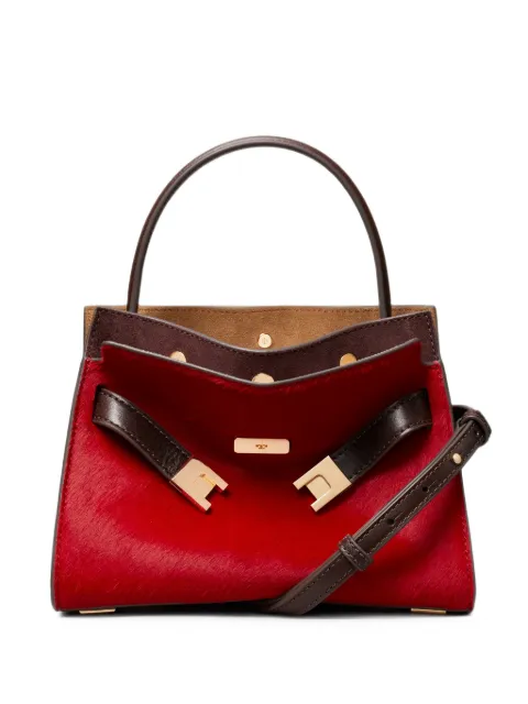 Tory Burch petite Lee Radziwill calf-hair double bag Red 183349