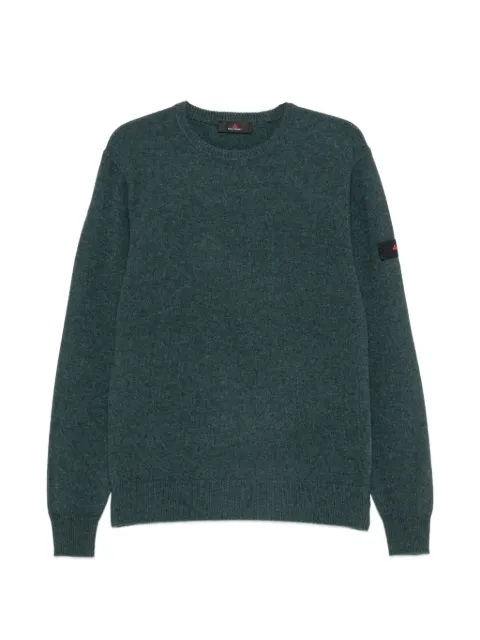 Peuterey logo-patch crew-neck sweater Green PEU562199012205