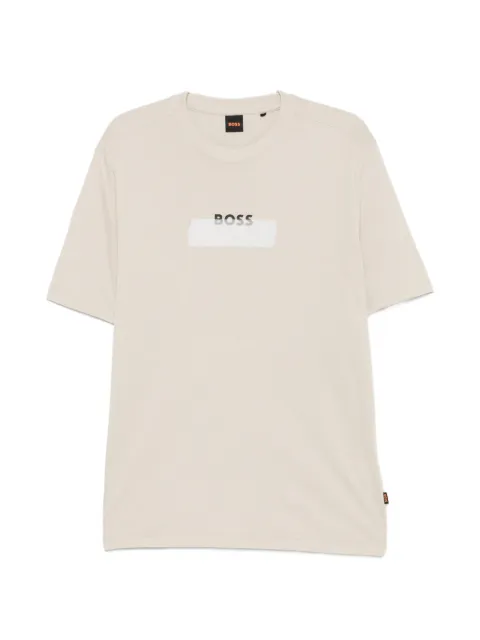 BOSS logo-print short-sleeve T-shirt Neutrals 50566606