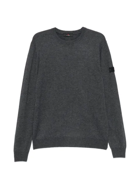 Peuterey logo-patch crew-neck sweater Grey PEU539199011947