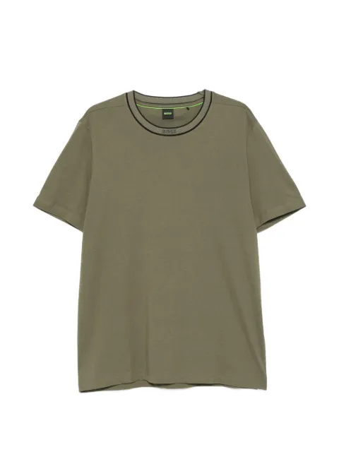 BOSS logo-print crew-neck T-shirt Green 50554862