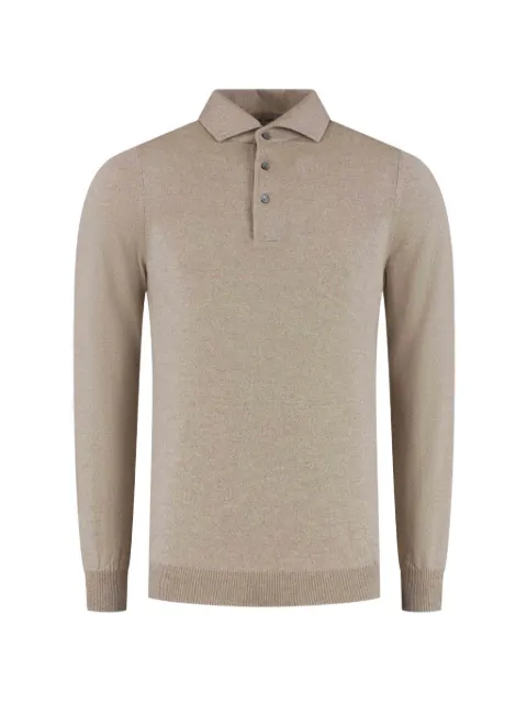 Gran Sasso long-sleeve knitted polo shirt Neutrals 1429357105