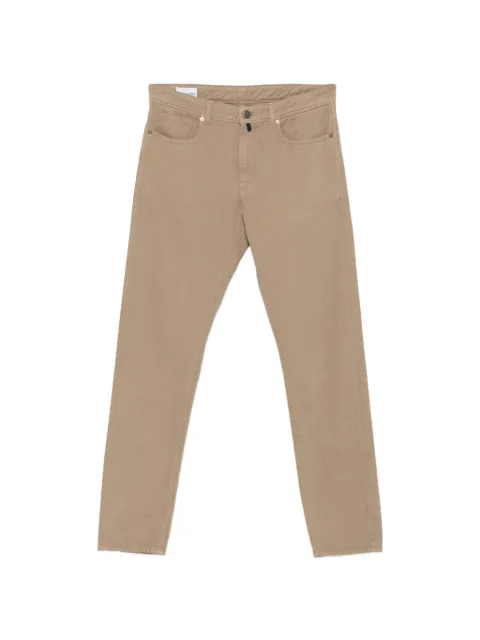 Incotex zip-up straight-leg trousers Neutrals BS007LJ0005