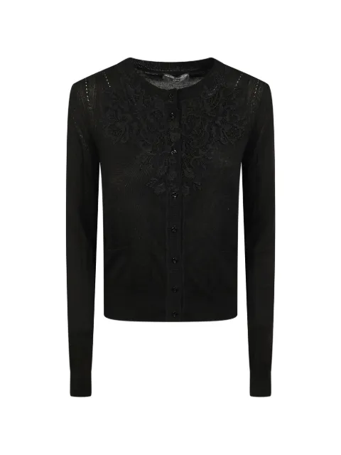 Ermanno Scervino lace-appliqué button-up cardigan Black D494N502APLYY