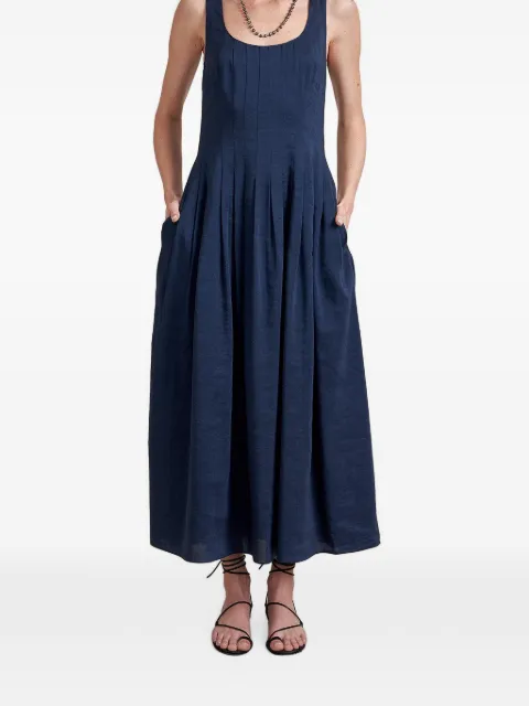 La Ligne Waverly pleated maxi dress Blue LLC131105