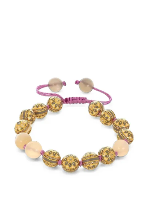 BUDDHA MAMA diamond and moonstone flower bead bracelet Gold STB002