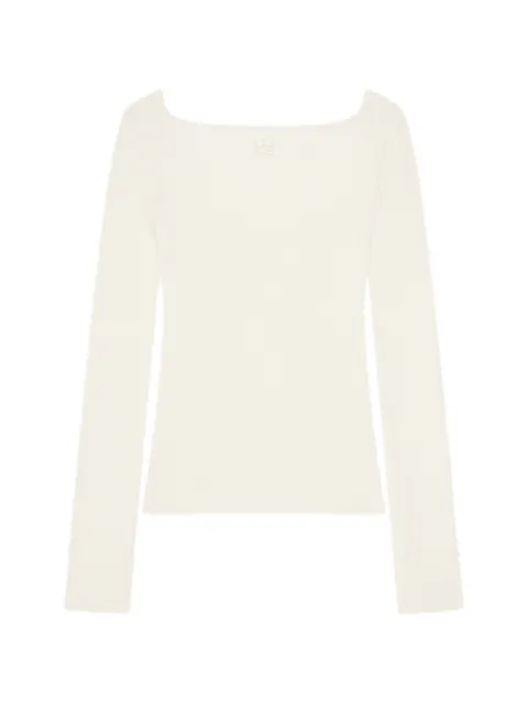 Courrèges ribbed-knit square-neck sweater Neutrals 426MPU326FI0001