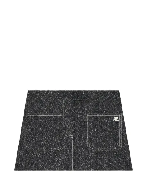 Courrèges logo-appliqué denim mini skirt Black 426DJU437DE0068