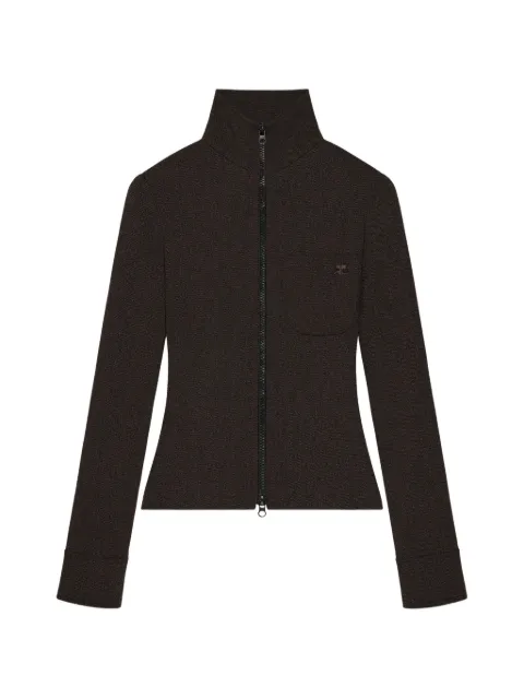 Courrèges zipped heather twill cardigan Brown 426CTO589CO0231