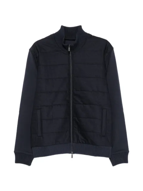 Fay quilted-panel zip-up sweater Blue NJMB5531720