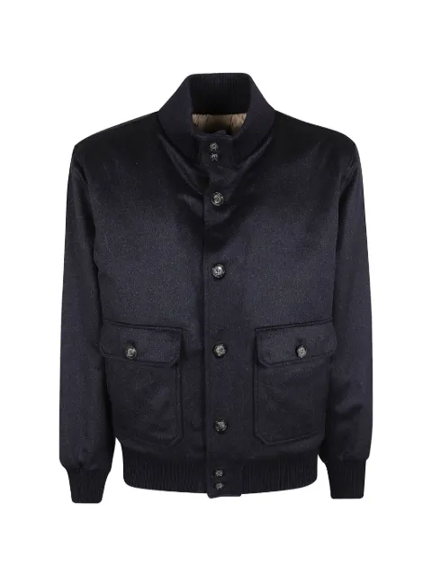 Barba button-up bomber jacket Blue BU440100001
