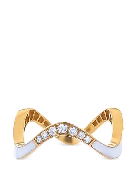 Cicada Jewelry diamond wave ring Gold 9308