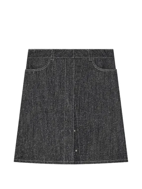 Courrèges mélange-effect denim midi skirt Black 426DJU422DE0068