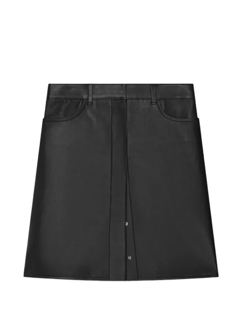 Courrèges leather snap-button mini skirt Black 426LJU428AG0047