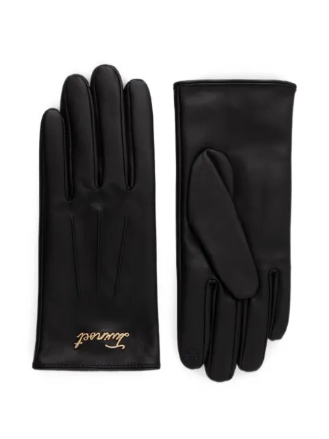 TWINSET logo-plaque decorative-stitching gloves Black 262TA4140