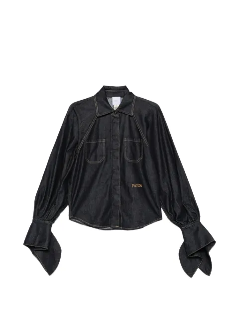 Patou knot-sleeve denim blouse Blue BL0670224647B