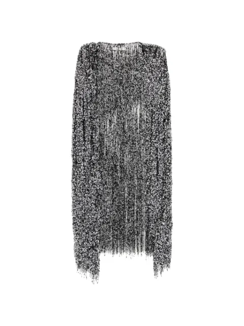 Naeem Khan sequin-embellished fringed cape Black 002CP26