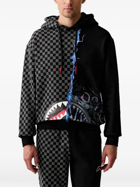 Sprayground checkerboard-print graphic-print hoodie Black SP404