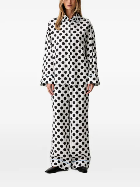 Sleeper polka-dot wide-leg trousers White PSPT02G111P
