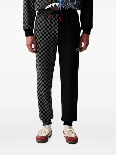 Sprayground check-pattern Shark track pants Black SP405