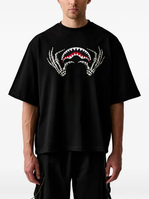 Sprayground Glow In The Dark Shark Bone graphic-print T-shirt Black SP807