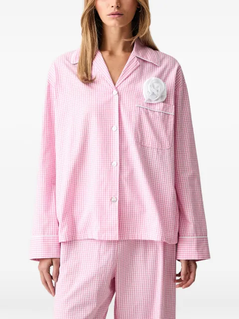 Sleeper gingham floral-appliqué pajama top Pink RSSP06G019R