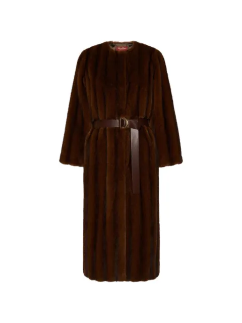 'S Max Mara belted faux-fur coat Brown 2626456012650