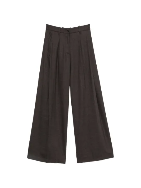 Nine In The Morning Petra pleated wide-leg tailored trousers Brown 9FW26PE109