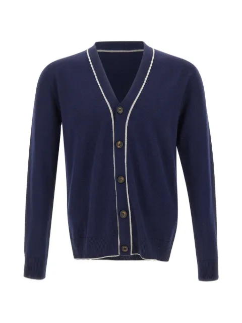 Eleventy piping-detail wool cardigan Blue N76MAGN41MAG0N028