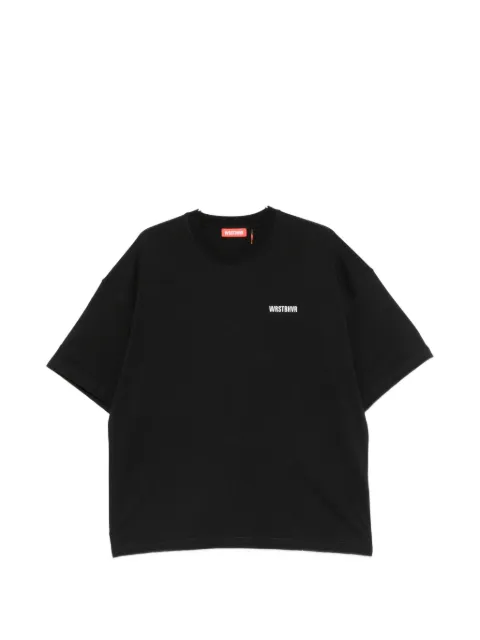 WRSTBHVR logo-print drop-shoulder T-shirt Black U1026TT3665