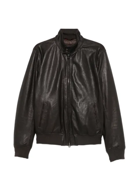 Stewart zip-up leather jacket Brown G1DU180BPIMISZ