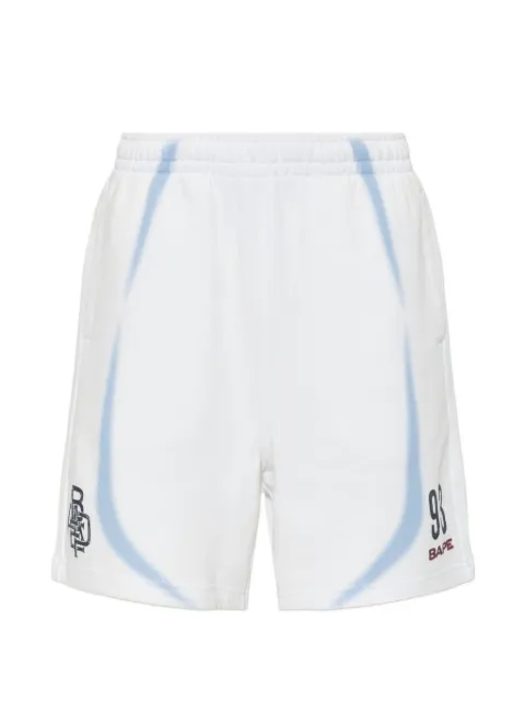 A BATHING APE® logo-print elasticated-waist track shorts White 0ZXSPM308531Q0