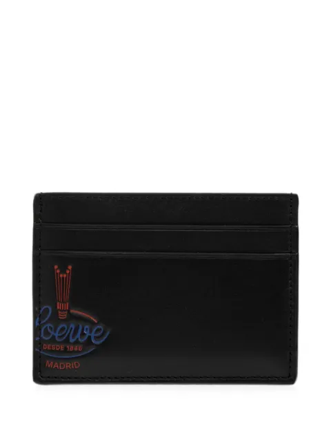LOEWE logo-print leather card holder Black C643322X65