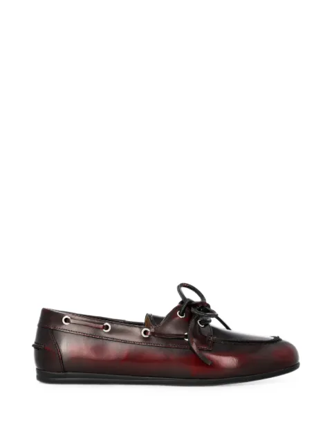 Posa lace-up leather loafers Red PW26BOATLOAFERBRUSHEDBOXLEATHER