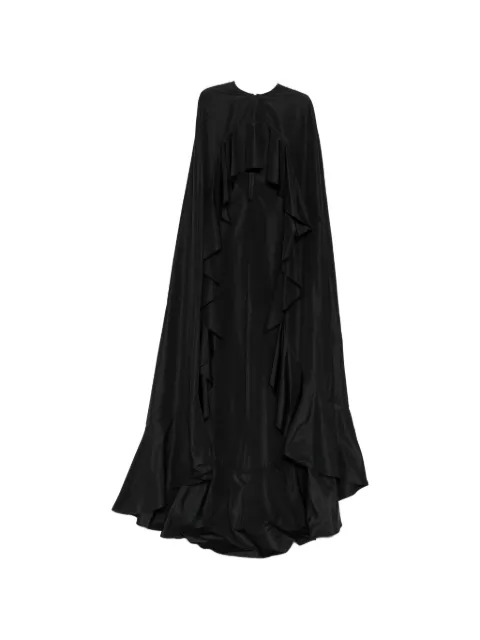 Naeem Khan ruffled silk cape Black 91026